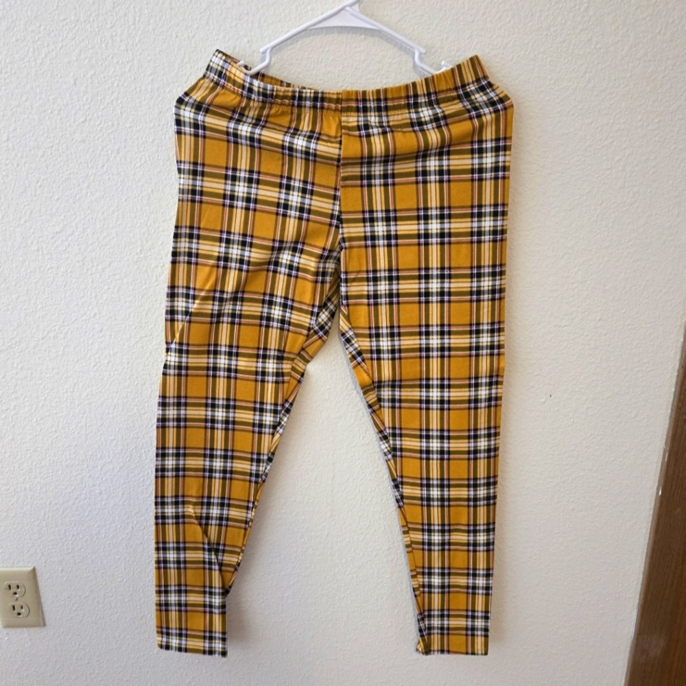 Yellow Plaid Leggings